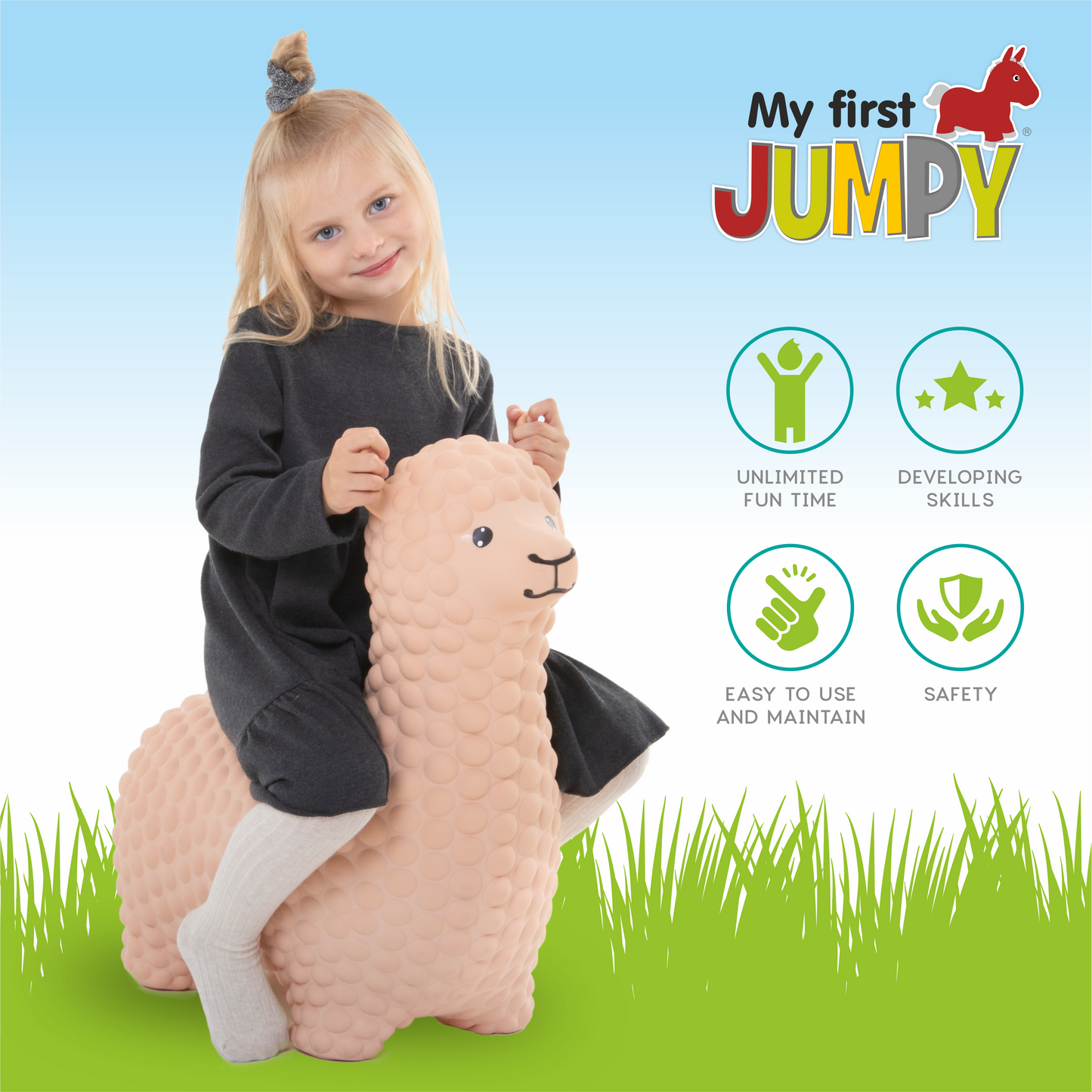 Gerrardo's Toys Jumpy Alpaca Skippybal - Beige - tot 100 kg