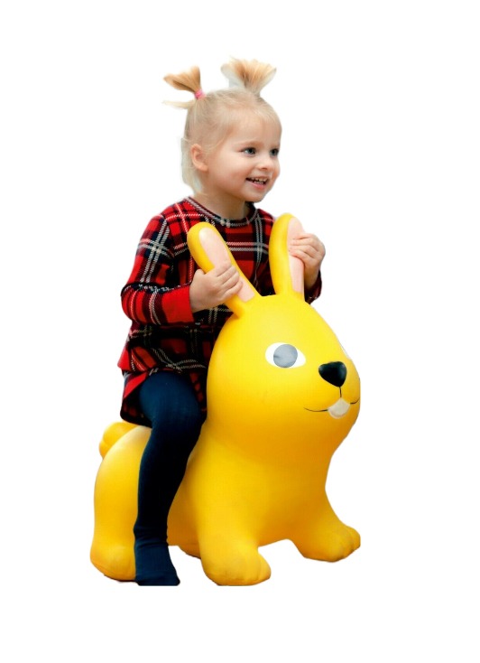 Gerardo's Toys Jumpy Haas Skippybal - Geel - tot 100 kg