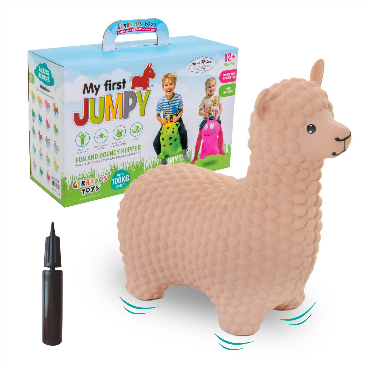 Gerrardo's Toys Jumpy Alpaca Skippybal - Beige - tot 100 kg