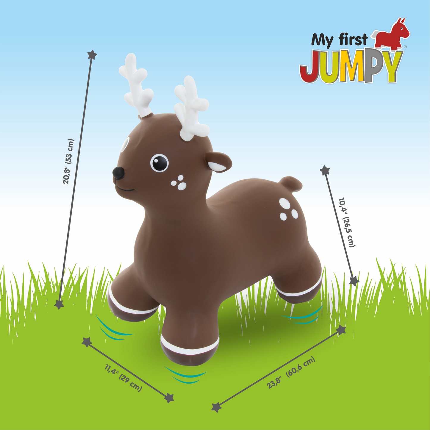 Gerrardo's Toys Jumpy Hert Skippybal - Bruin - tot 100 kg