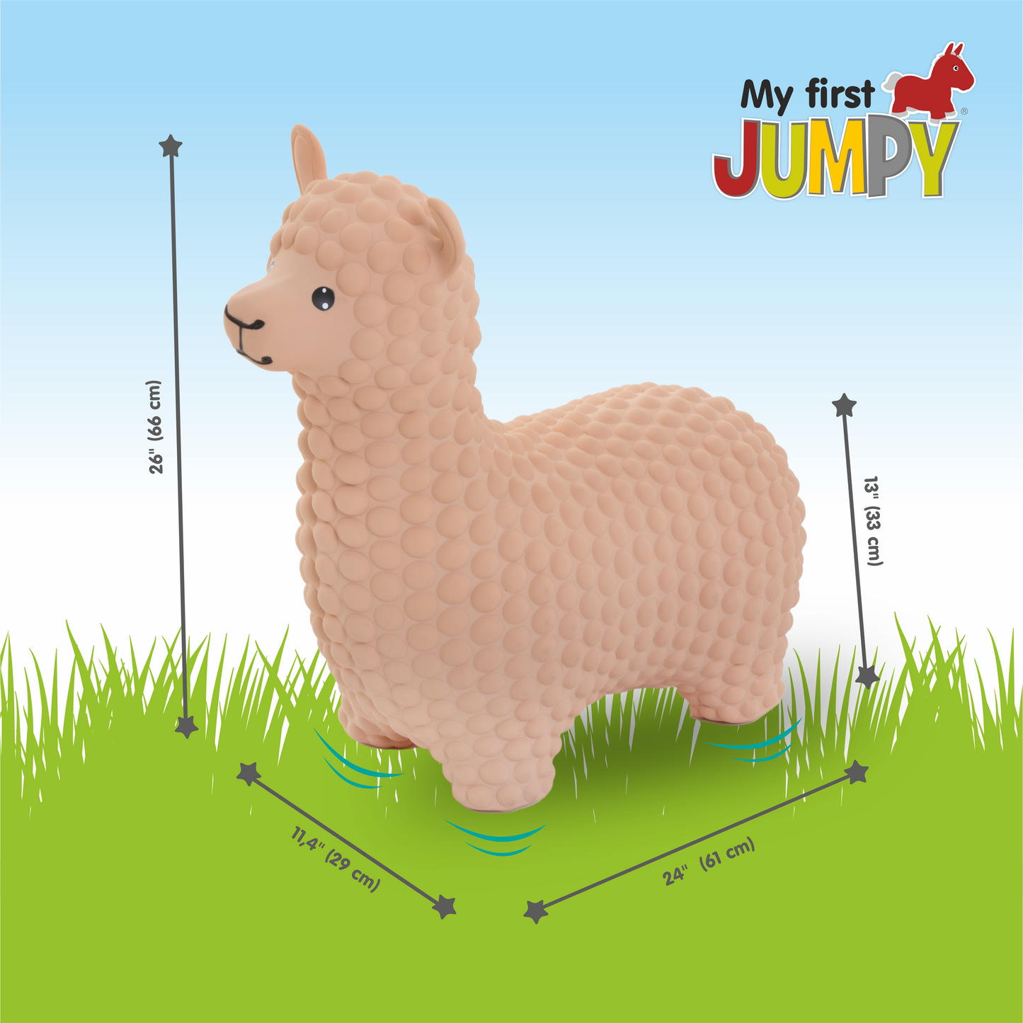 Gerrardo's Toys Jumpy Alpaca Skippybal - Beige - tot 100 kg