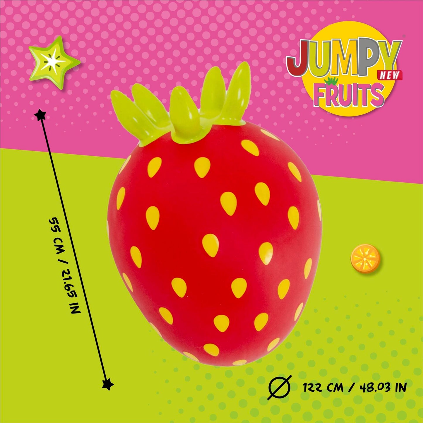 Gerrardo's Toys Jumpy Aardbei Skippybal - tot 100 kg