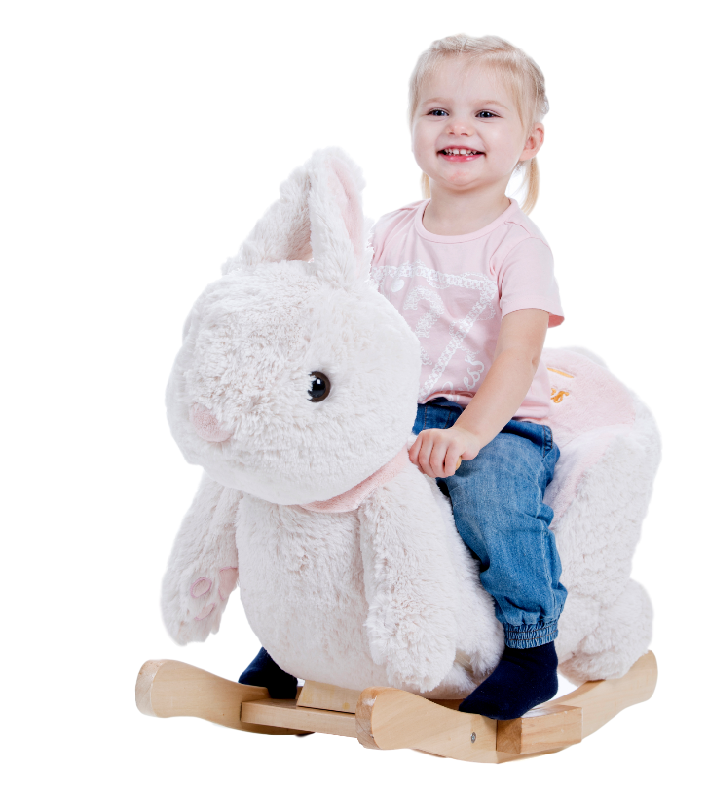 Gerrardo's Toys Little Rocker Konijn Hobbelpaard - met Muziek - tot 35 kg