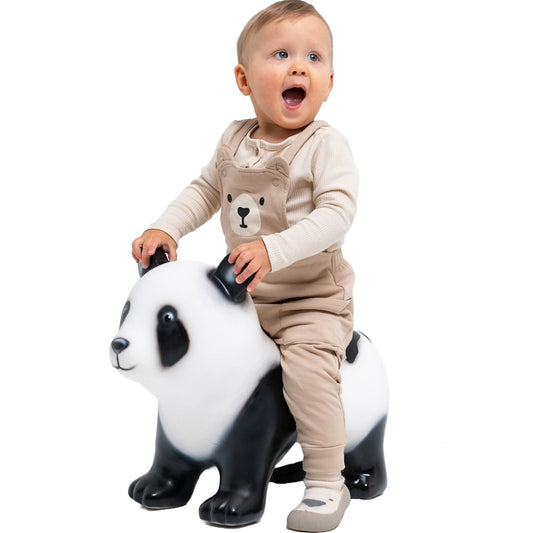 Jumpy Panda Skippybal met Pomp - Zwart-Wit - tot 100 kg