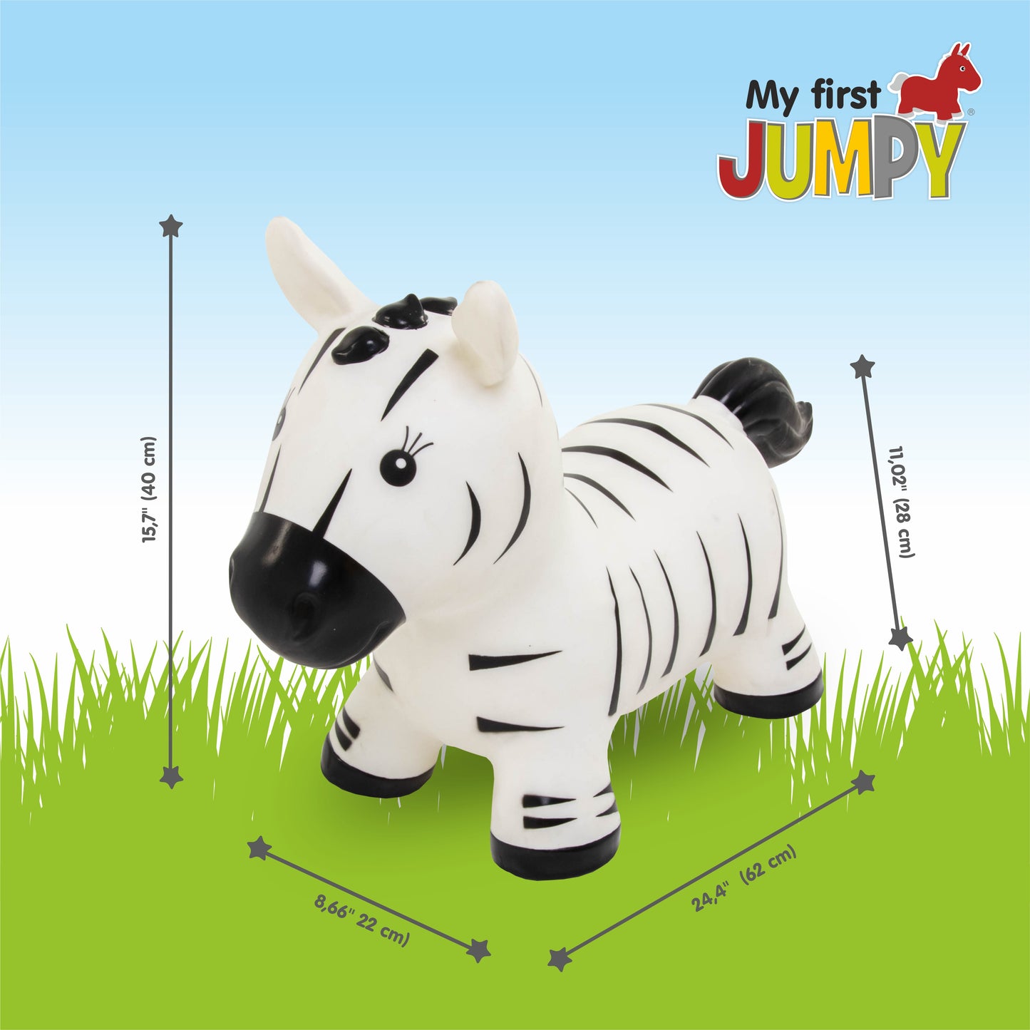 Gerrardo's Toys Jumpy Zebra Skippybal - tot 100 kg