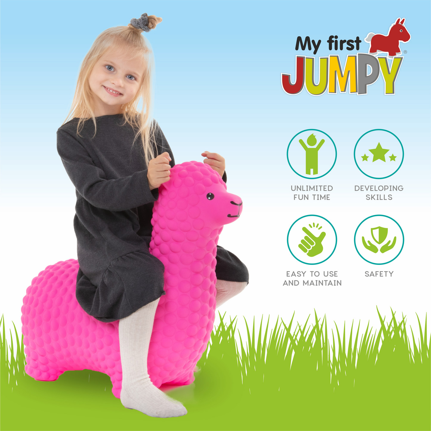 Gerrardo's Toys Jumpy Alpaca Skippybal - Fel Roze - tot 100 kg