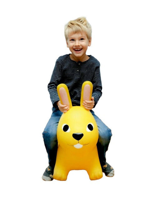 Gerrardo's Toys Jumpy Haas Skippybal - Geel - tot 100 kg