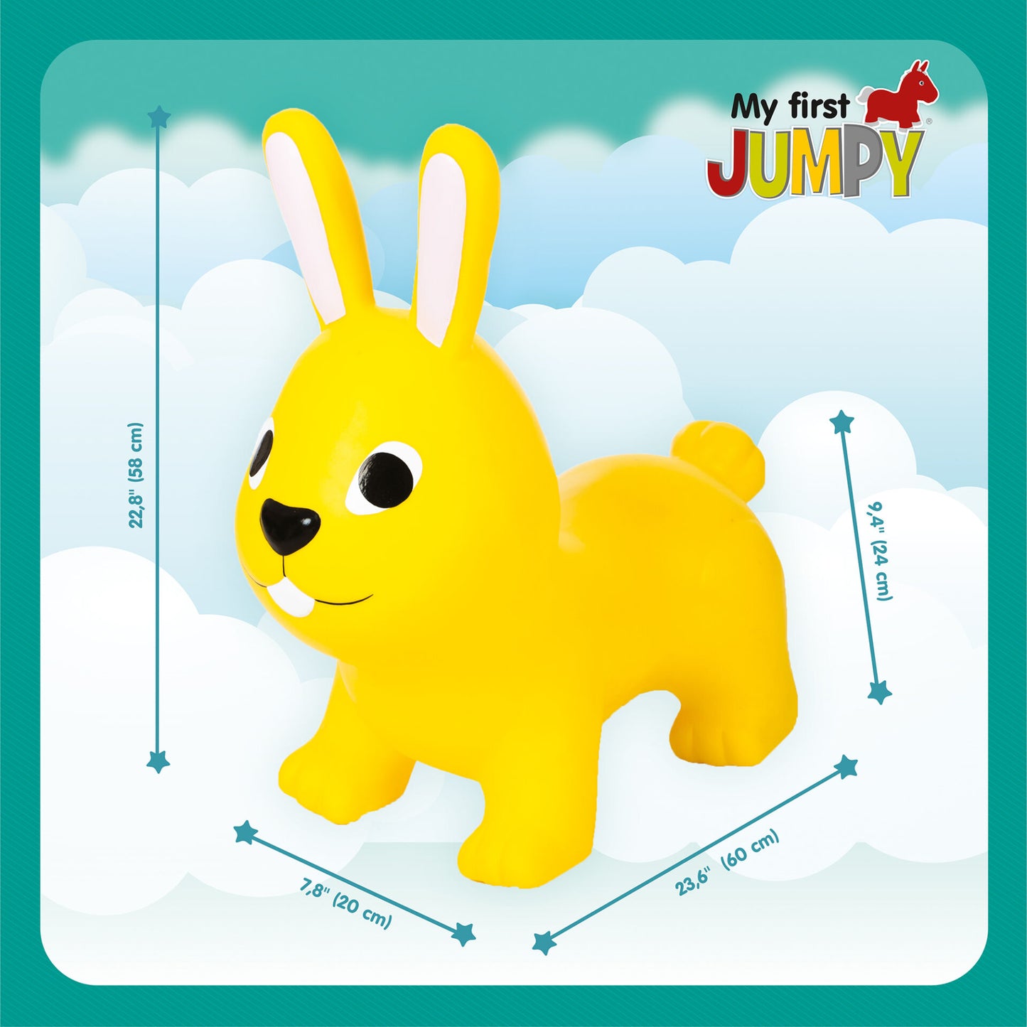 Gerrardo's Toys Jumpy Haas Skippybal - Geel - tot 100 kg