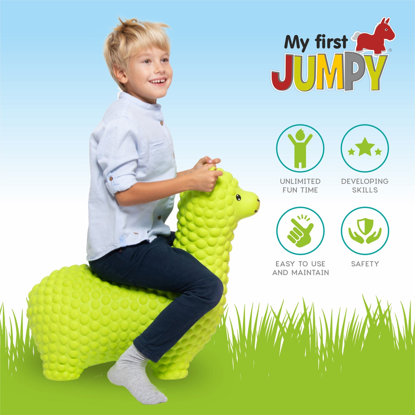 Gerrardo's Toys Jumpy Alpaca Skippybal - Lime Groen - tot 100 kg
