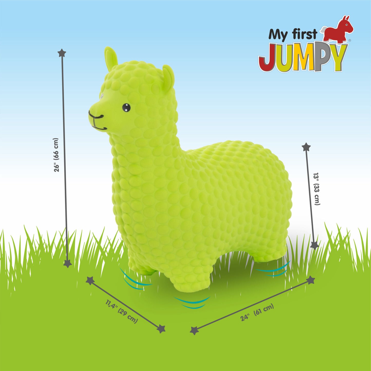 Gerardo's Toys Jumpy Alpaca Skippybal - Lime Groen - tot 100 kg