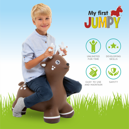 Gerrardo's Toys Jumpy Hert Skippybal - Bruin - tot 100 kg