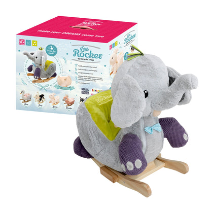 Gerrardo's Toys Little Rocker Olifant Hobbelpaard - met Muziek - tot 35 kg