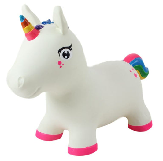 Gerrardo's Toys Jumpy Eenhoorn Skippybal - Wit-Roze - tot 100 kg