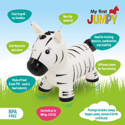 Gerrardo's Toys Jumpy Zebra Skippybal - tot 100 kg